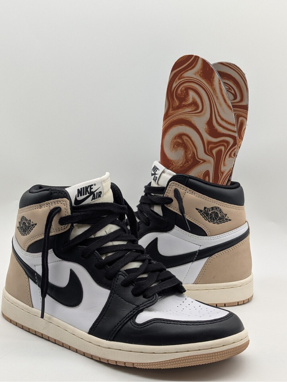 Nike Jordan 1 Retro High OG Latte Black White Shoes Women's Size 8.5 FD2596-021